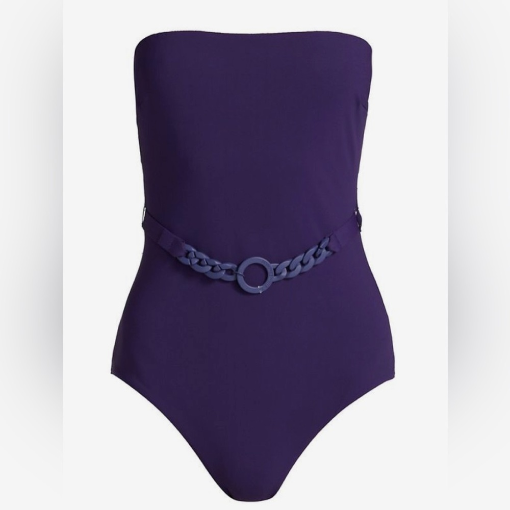 ZIMMERMANN Tropicana belted bandeau swimsuit in Purple sz 0 US 2/4 370$